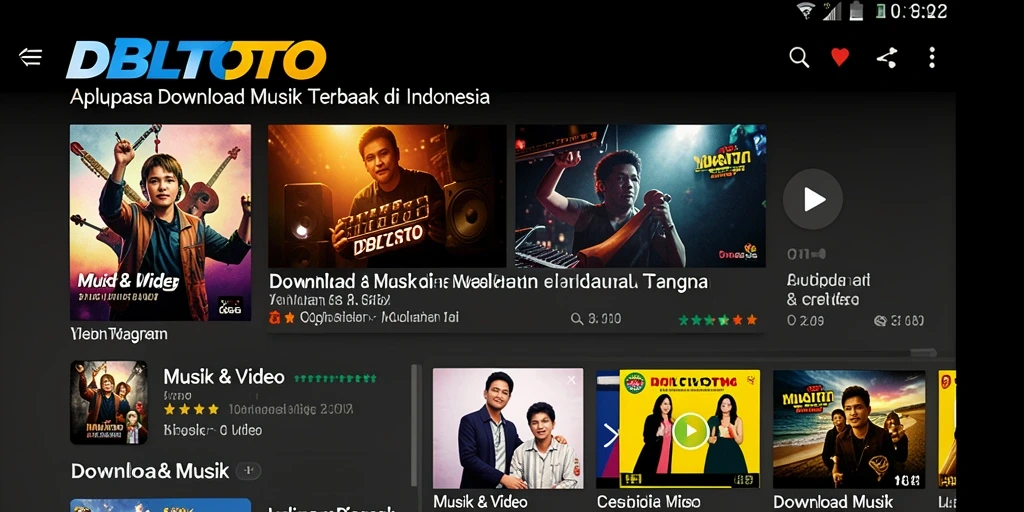 Antarmuka pengguna DBLTOTO yang sederhana dan intuitif untuk Download Musik.
