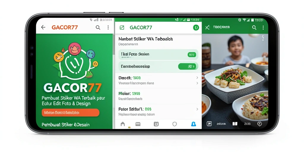 Antarmuka GACOR77 dengan fitur Pembuat Stiker WA yang menarik.