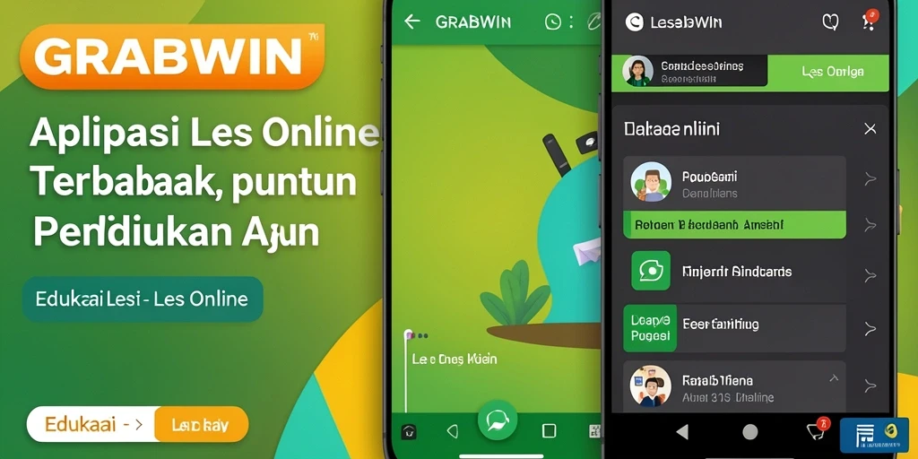 Antarmuka pengguna GRABWIN untuk les online yang intuitif dan menarik.