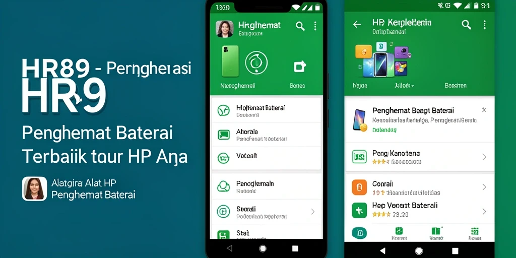 Antarmuka utama HR89 dengan fungsi penghemat baterai yang efisien.