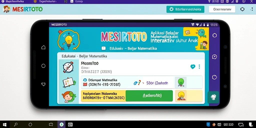 Antarmuka menarik di aplikasi Belajar Matematika.