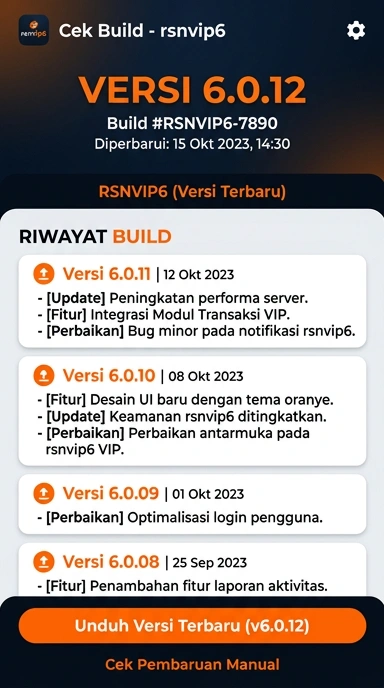 Riwayat Versi rsnvip6 untuk Pengguna Android